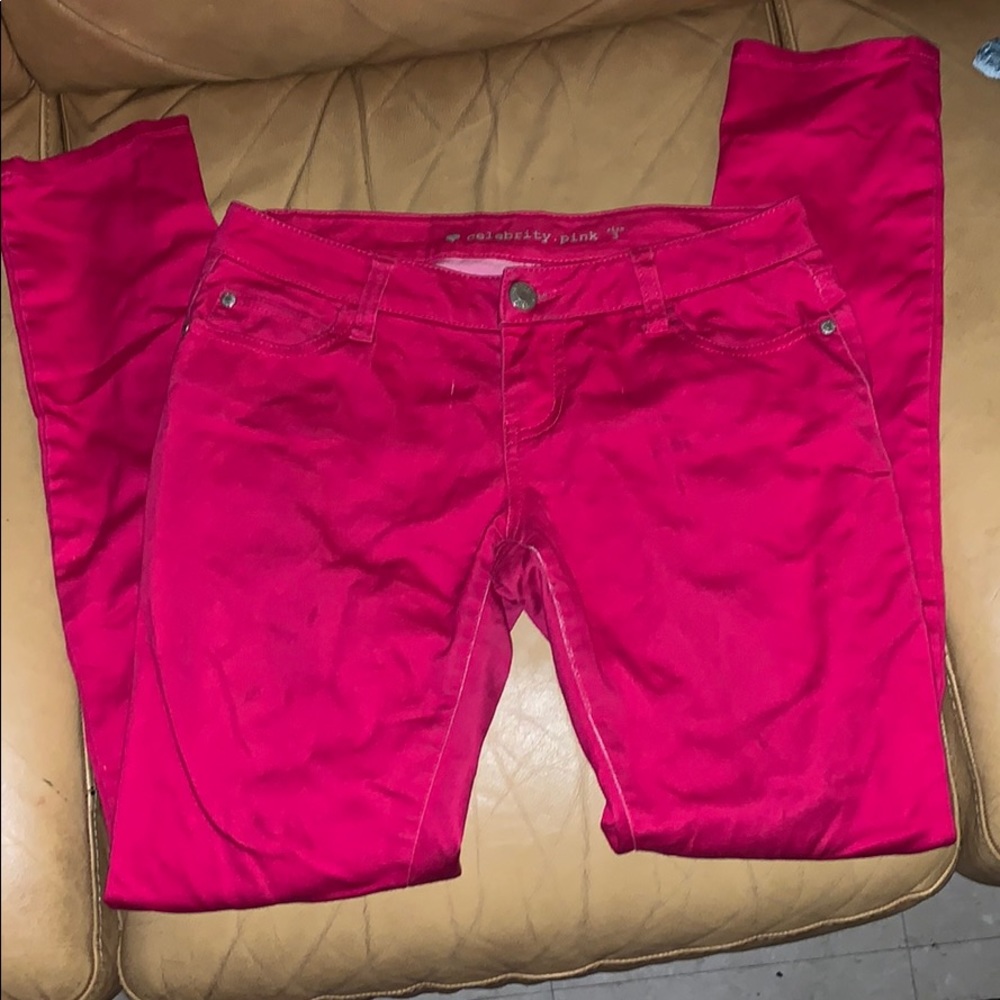 Hot pink Celebrity Pink Stretchy Straight jeans